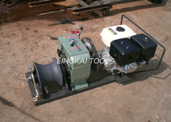 Stringing Wire Powered High Speed Winch Cylindrical Shape Steel Rope Coming